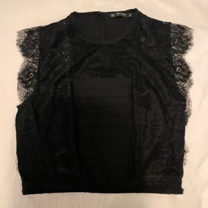 Zara cropped blouse with lace
